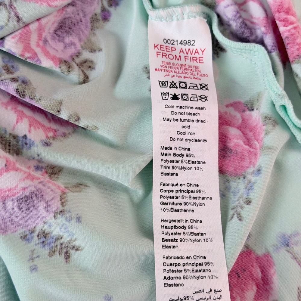 Avenue Body Chemise Women 22/24 Green Floral Lace Sleepwear Plus Size Romantic - Picture 7 of 11